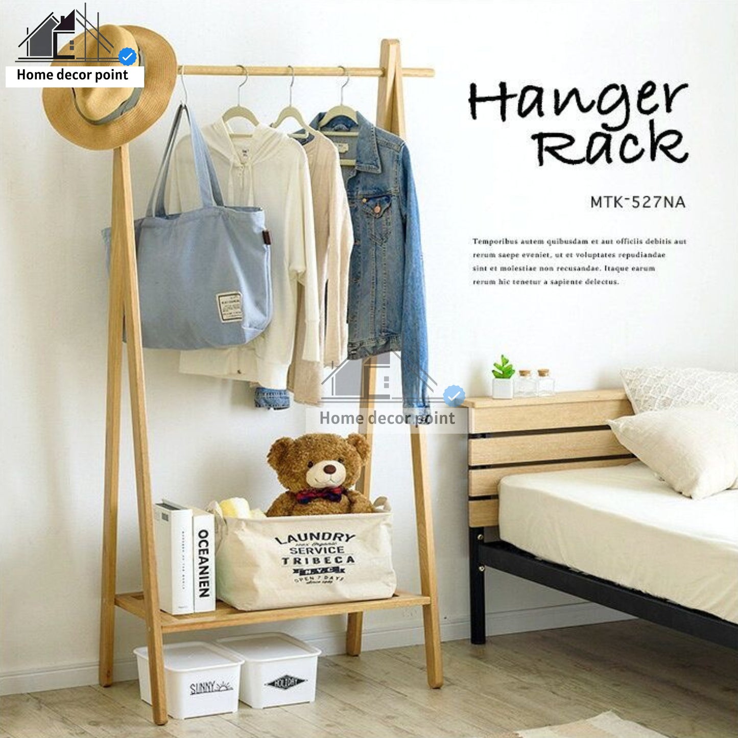 Modern Wooden Clothes Rack Stand