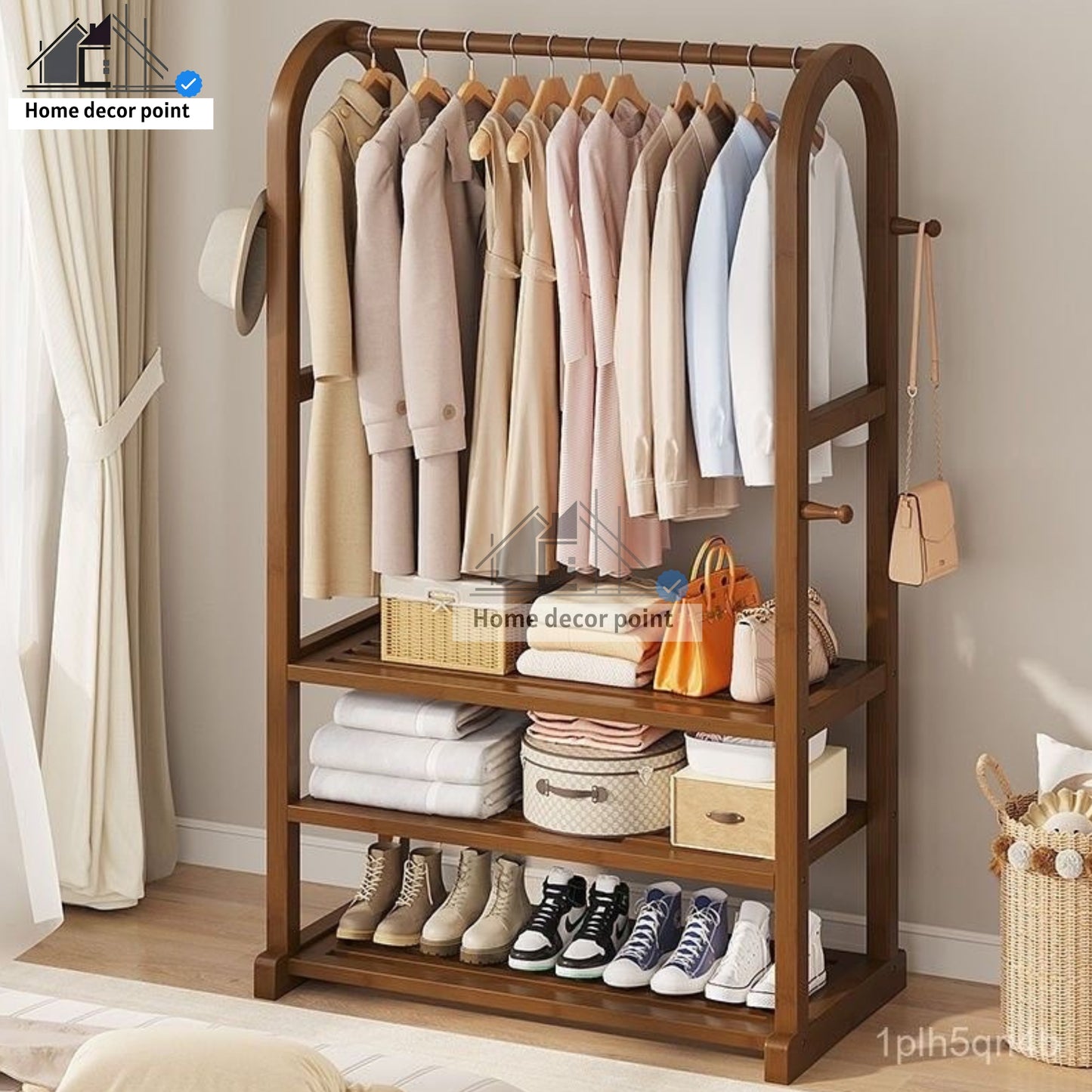 Modern Wooden Clothes Rack Stand