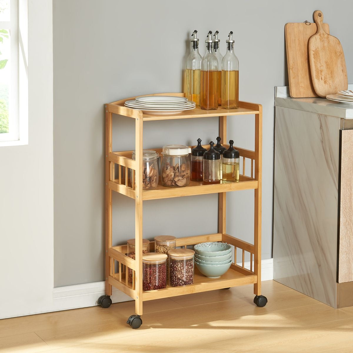 Wooden Tea trolley & Food serving trolley