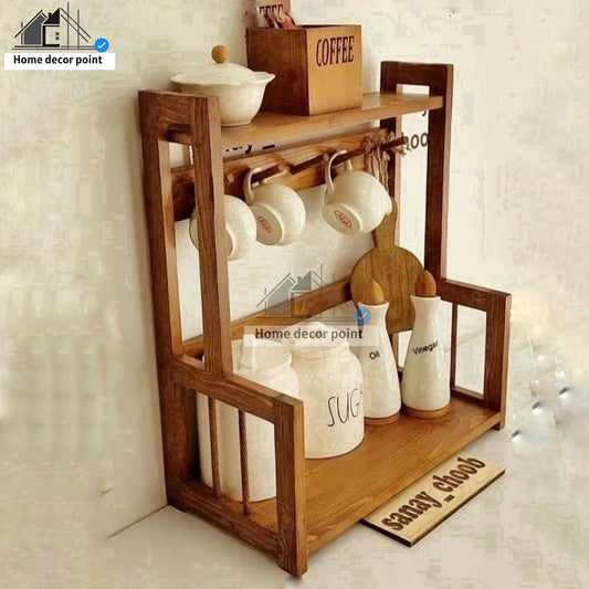 Wooden modern kitchen organizer