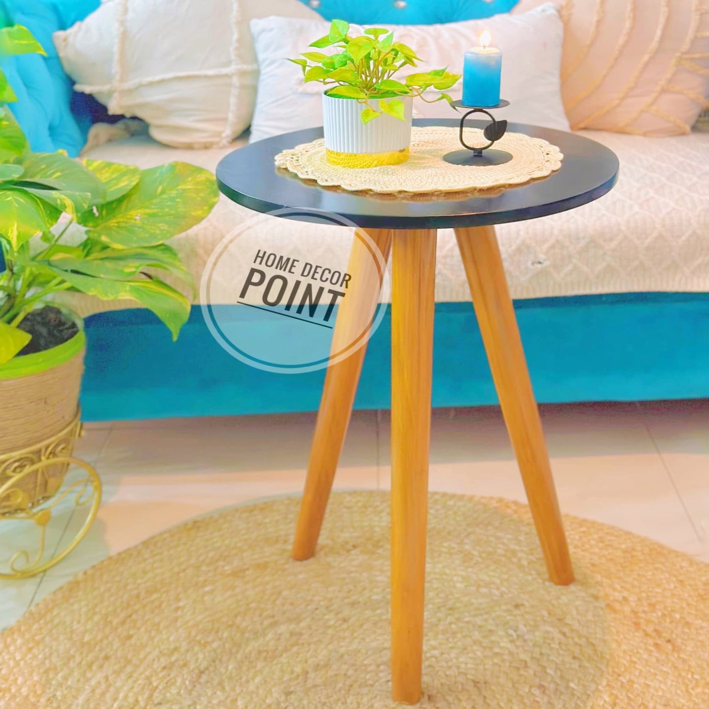 Wooden 3 Legs Coffee table Round Shape