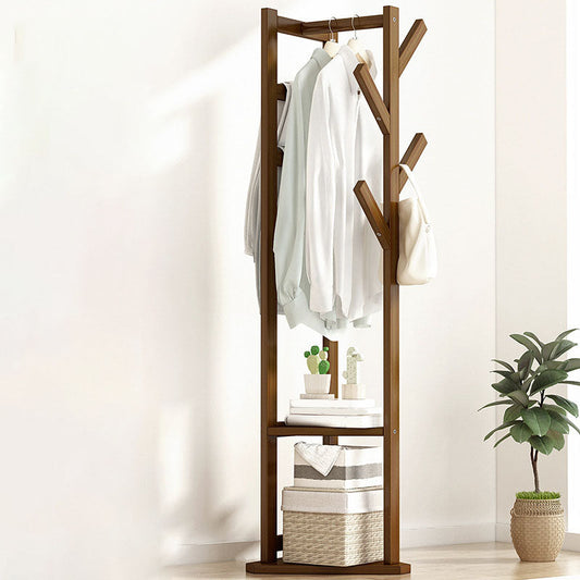 Wooden Entrance Hall Tree Modern Style Simple Home Floor Hall Stand